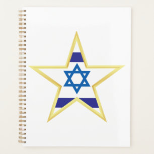 Agenda Estrela de Davi com Recorte Dourado da Bandeira Is