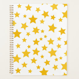 Agenda estrelas amarelas em fundo branco