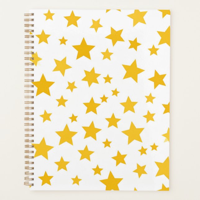 Agenda estrelas amarelas em fundo branco (Frente)