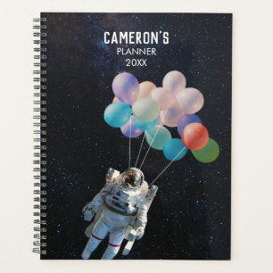 Agenda Estrelas de Astronauta de Nome Personalizado e Bal