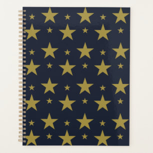 Agenda Estrelas do ouro em azul Marinho - Elegante e Eter