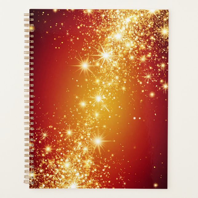 Agenda Estrelas Douradas Brilhantes (Frente)