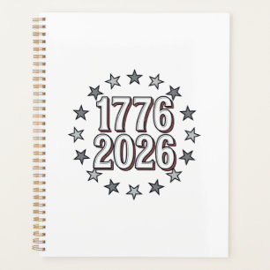 Agenda Estrelas Patrióticas Vintage Design Vetorial 1776