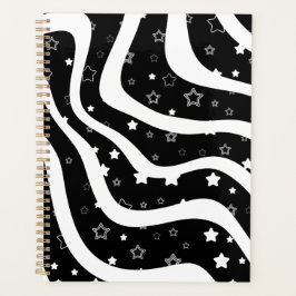 Agenda Estrelas pretas e brancas em linhas