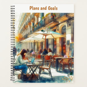Agenda Estudante de intercâmbio em Café ao Ar Livre Plano