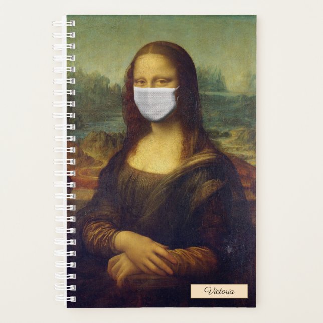 Agenda Estudante Mona Lisa Mascarado Personalizado (Frente)