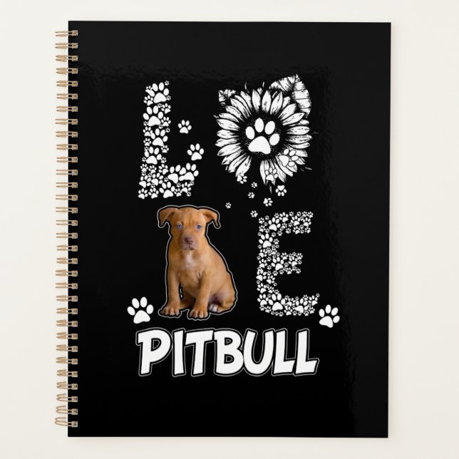 Agenda Eu amo cachorros Pitbull (Frente)