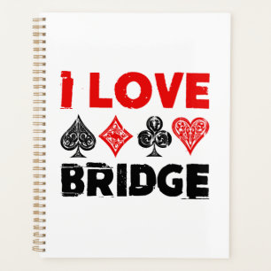 Agenda Eu Amo Entusiasta Do Jogador Do Bridge Card