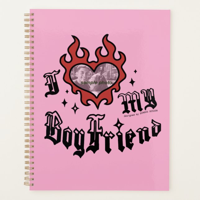 Agenda Eu Amo Meu Namorado - Vermelho - DingusDesign  (Frente)