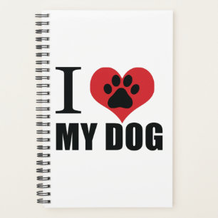 Agenda Eu amo meu travesseiro decorativo de cachorro