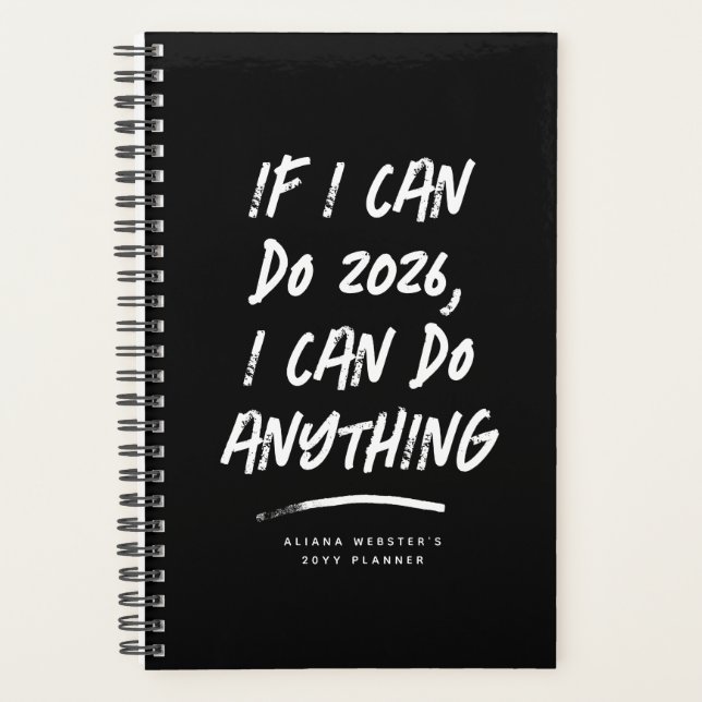 Agenda Eu posso fazer qualquer coisa engraçada motivadora (Frente)