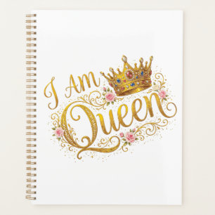 Agenda Eu Sou Rainha Coroa Dourada Design Floral Planne