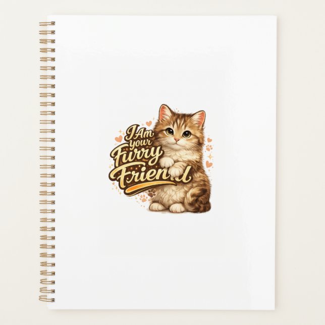 Agenda Eu Sou Seu Amigo Peludo Design de Gato (Frente)