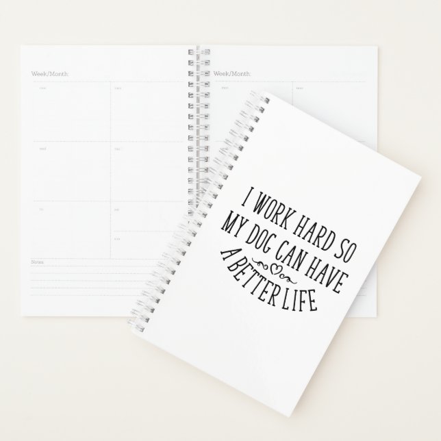 Agenda Eu Trabalho Duro Cachorro Mãe Vinho (Exibição)