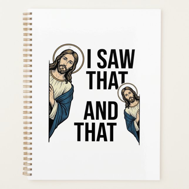 Agenda Eu Vi Aquele Jesus Engraçado Espiando Design de Ca (Frente)