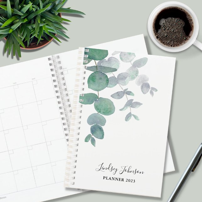 Agenda Eucalyptus Greenery personalizado (Criador carregado)