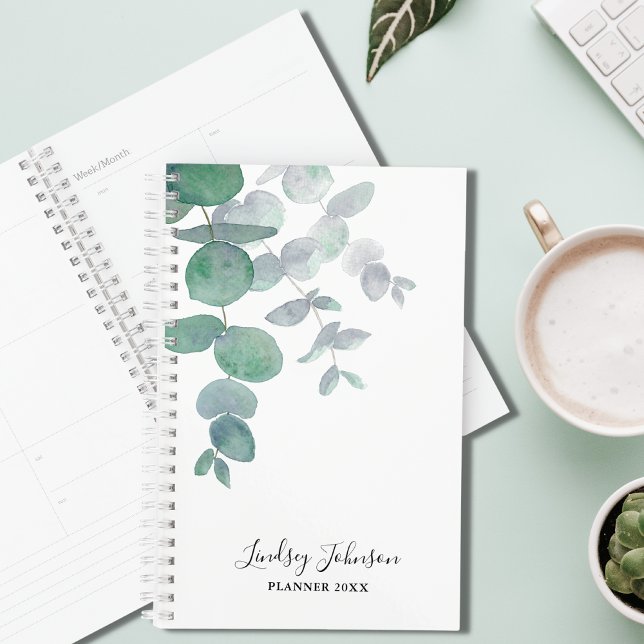 Agenda Eucalyptus Greenery personalizado (Criador carregado)
