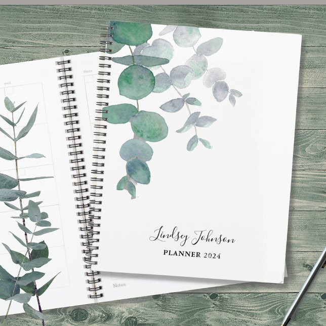 Agenda Eucalyptus Greenery Personalizado 2022 2023 (Criador carregado)