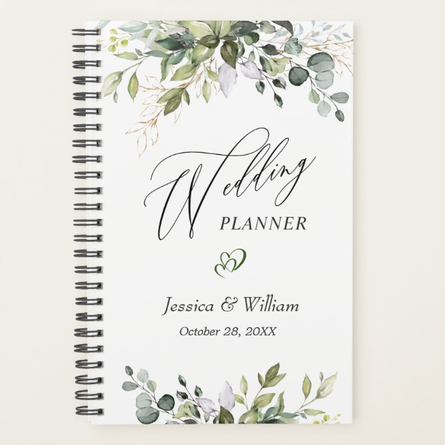 Agenda Eucalyptus Greenery Watercolor Planner (Frente)