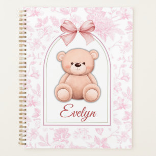 Agenda Evelyn Design de Enfermeiro de Urso Rosa Persona