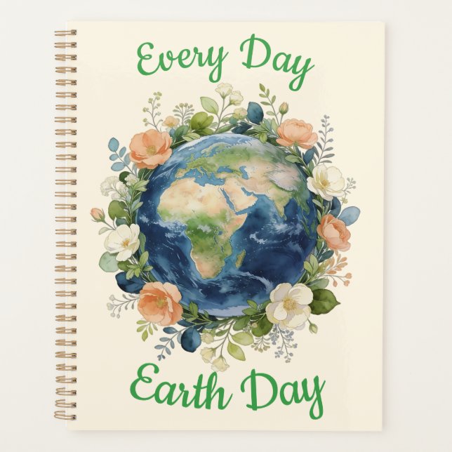 Agenda Every Day Earth Day Floral Wreath Earth (Frente)