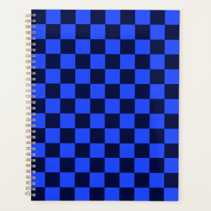 Agenda Explore Design Xadrez Ousado Azul e Preto