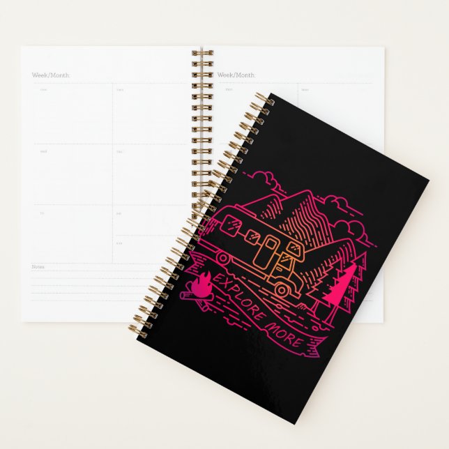 Agenda Explore Mais Camper Rosa Van Mountain Lover (Exibição)