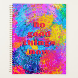 Agenda Faça coisas boas agora Rainbow Tie Dye Boho