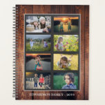 Agenda Faça sua própria família fotocolagem colagem de ma<br><div class="desc">Faça sua própria colagem de fotos da família,  planejador de madeira rústico.
Você pode adicionar suas próprias fotos e texto para criar um planejador pessoal e exclusivo.</div>