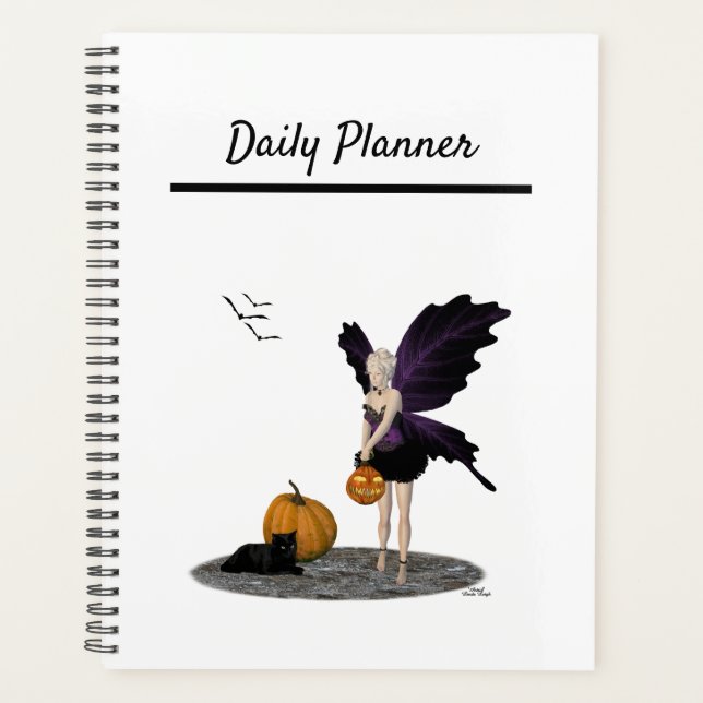 Agenda Fada De Halloween Com Pumpkins Daily Planner (Frente)