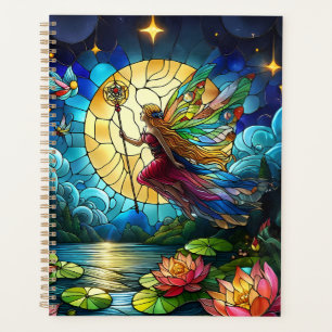 Agenda Fada do Vôo ao Luar da Lua com Vidro Colorido