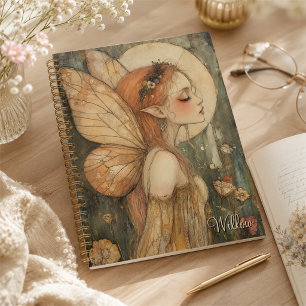 Agenda Fada Vintage Personalizada com Coroa Floral