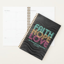 Agenda Faith Hope ama Bíblia cristã Verso Retro