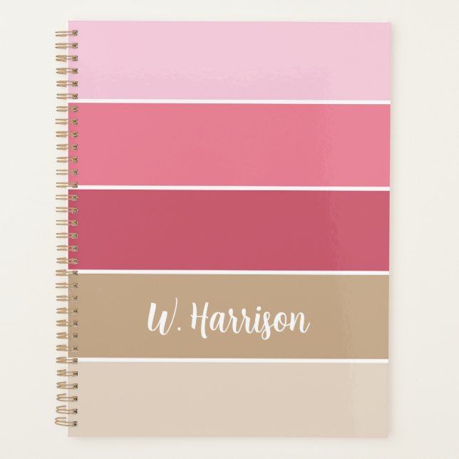 Agenda Faixa de Cores de Verão Personalizada Rosa (Frente)
