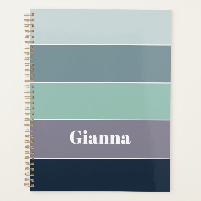 Agenda Faixas de Cores de Verão Personalizadas (Frente)