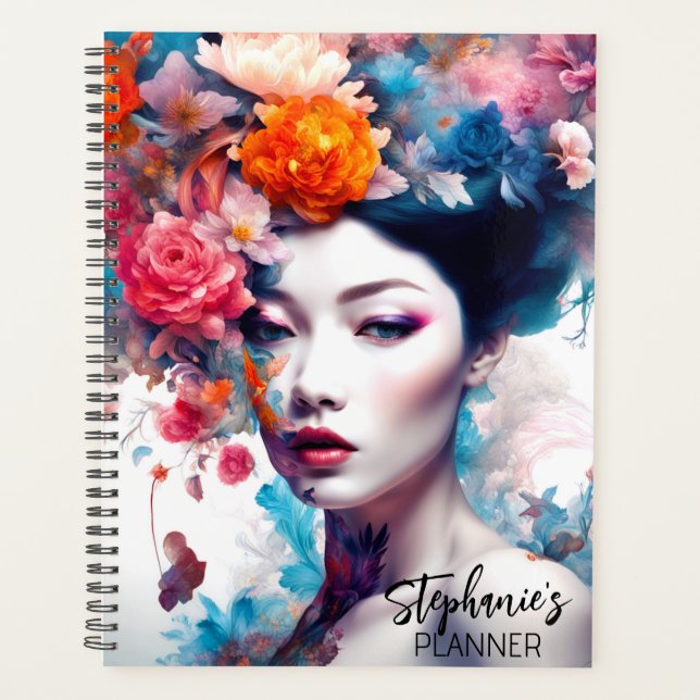 Agenda Fantasia Menina Flor Elegante (Frente)