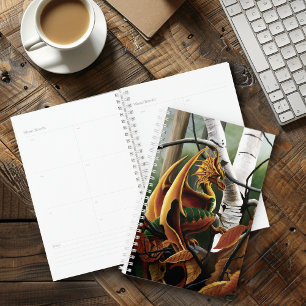 Agenda Fantasia Verde Laranja do Outono