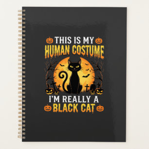 Agenda Fantasias de Halloween Gato Preto Cemitério