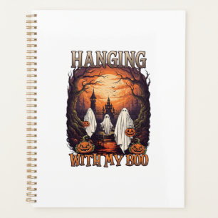 Agenda Fantasmas de Halloween Pendurados Abóboras Lua Che