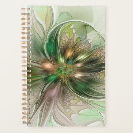 Agenda Fantasy Moderna Abstrato, Flor Fractal Colorida
