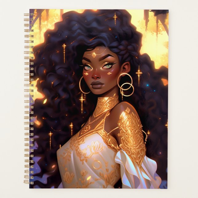 Agenda Fantasy Mulher Afro-Americana Art (Frente)