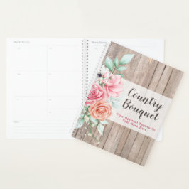 Agenda Farmhouse Floral Rosa Boutique - Campo Russo de Ma