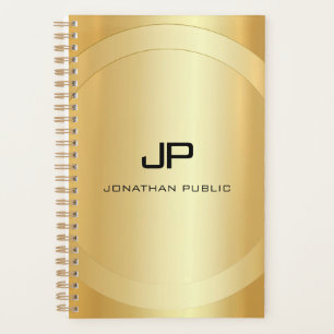 Agenda Faux Dourado Monograma Glamor Personalizado Modelo