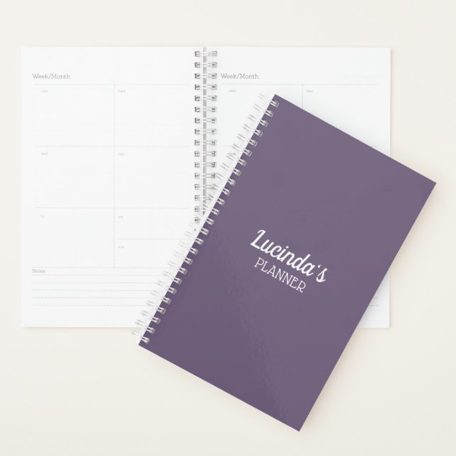 Agenda Favo de Mel | Cor Sólida Roxo 1 Pessoal (Exibição)