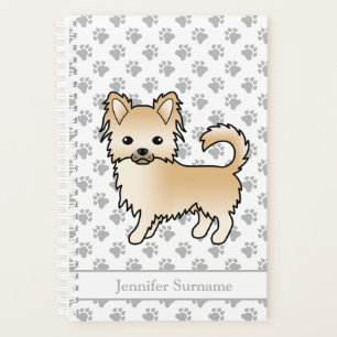Agenda Fawn Long Casaco Chihuahua Dog e Texto Personaliza