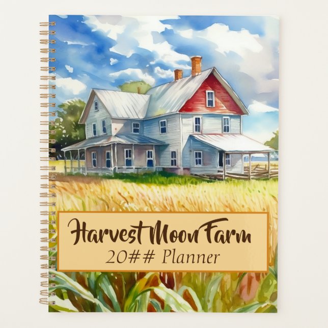 Agenda Fazenda Personalizada de Aquarela (Frente)