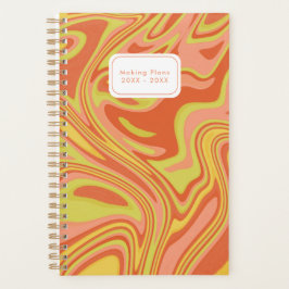 Agenda Fazer Planeia mármore amarelo laranja colorido mod