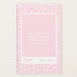 Agenda Fearless Pastel Pink Floral Encouraging Quote