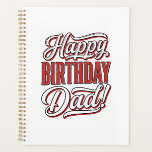 Agenda Feliz Aniversário Pai Camisa Tipografia Vintage De