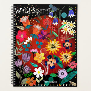 Agenda Feliz Boho Flowers Wild Spirit Quote Diário